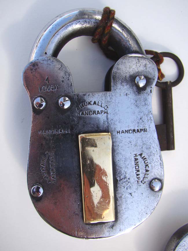 A group of five large Antique Brass and Steel Padlocks circca 1800-1880 — image 5